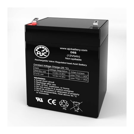 AJC Securitron BPS123 Alarm Replacement Battery 5Ah, 12V, F1